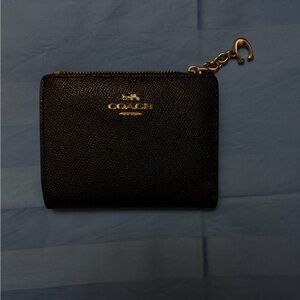 Coach Black Wallet with Gold Chain